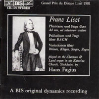 [중고] Hans Fagius / Liszt : Organ Works (수입/biscd170)