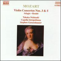 [중고] Takako Nishizaki, Stephen Gunzenhauser / Mozart: Violin Concertos Nos.3 &amp; 5; Adagio, Rondo (수입/8550418)