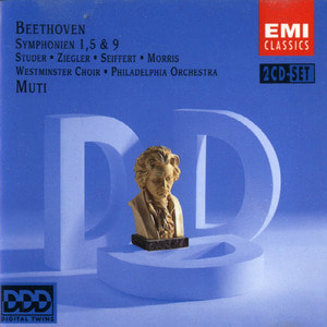 [중고] Riccardo Muti / Beethoven : Sinfonien Nr. 1, 5 &amp; 9 (2CD/수입/077776755526)