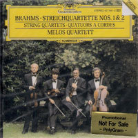 Melos Quartet / Brahms : Streichquartette Nr. 1 &amp; 2 (미개봉/홍보용/dg0923)