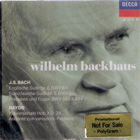 Wilhelm Backhaus / Bach, Haydn (미개봉/홍보용/dd0984)
