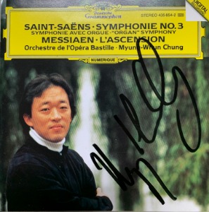 [중고] 정명훈 / 카미유 생상스 오르간 교향곡 3번 C단조 op.78, 올리비에 메시앙  (Camille Saint-Saens - Symphonie No.3, Olivier Messiaen/dg1330/싸인)
