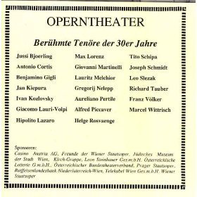 [중고] Jussi Bjorling / Operntheater - Ber&amp;uuml;hmte Ten&amp;ouml;re der 30er Jahre (수입/90953)