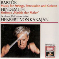 [중고] Herbert von Karajan / Bartok ; Music for Strings, Hidemith : Mathis der Maler (수입/ksc20027)