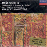 Herbert Blomstedt / Mendelssohn : Symphonies 3&amp;4 (미개봉/홍보용/dd0982)