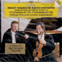 Itzhak Perlman, Daniel Barenboim / Mozart : Violinsonaten KV376 &amp; 377 (미개봉/홍보용/dg1944)
