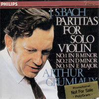 [중고] Arthur Grumiaux / Bach : Partitas for Solo Violin Nos.1,2 &amp; 3 (홍보용/dp1351)