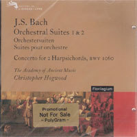 Christopher Hogwood / Bach : Orchestral Suites 1 &amp; 2 (미개봉/홍보용/dd2982)