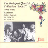 Brahms String Quartets / The Budapest Quartet Collection Book 7 (수입/미개봉/qt99330)