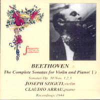 Joseph Szigeti, Claudio Arrau / Beethoven - The Complete Sonatas For Violin And Piano Vol.1 (미개봉/qt99326)